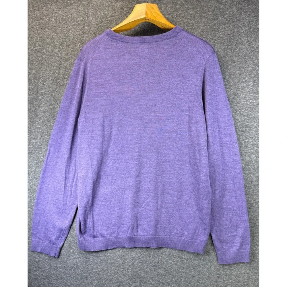 NWT Apt 9 V-Neck Seriously Soft Merino Wool Blend Sweater Mens XL Purple Hipster